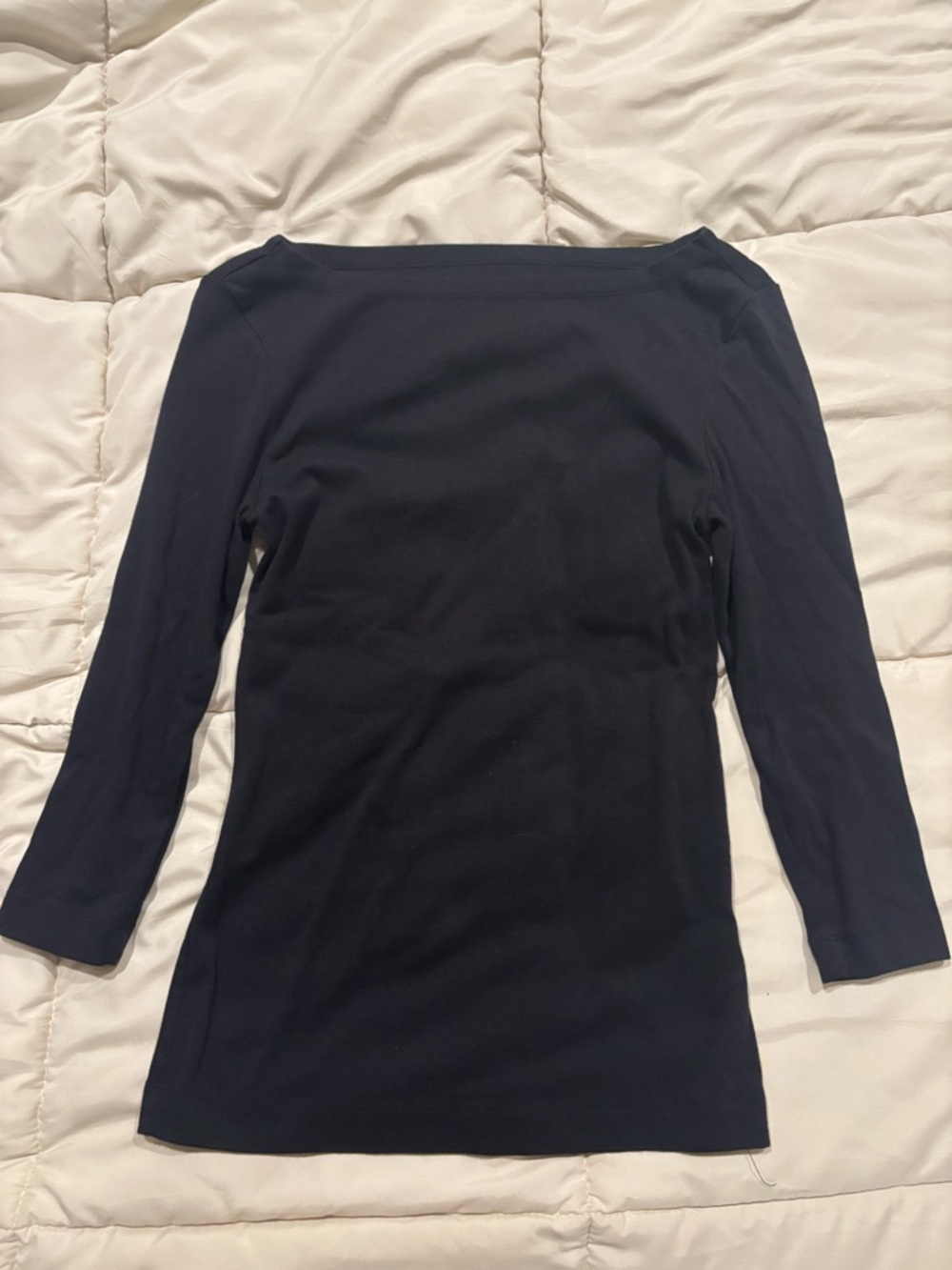 Amazon Essentials Black Boatneck Long Sleeve Top